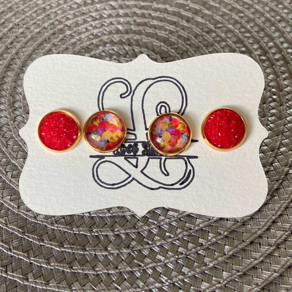 Mermaid and druzy earrings